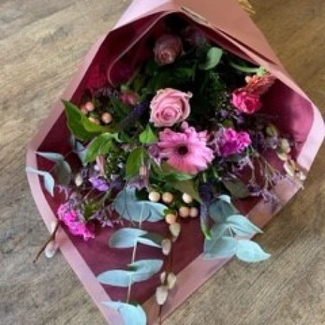 Bespoke Flat Bouquet in Pinks