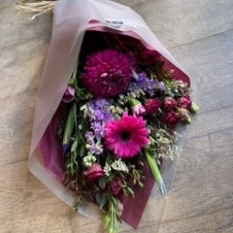 Bespoke Flat Bouquet in Pinks and Purples