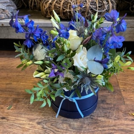 Bespoke Hatbox Arrangement in Blues and Whites