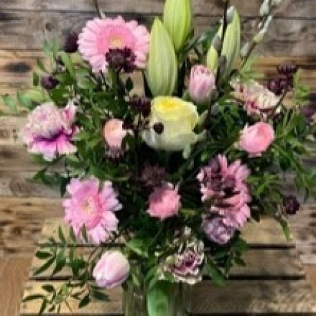 Bespoke Vase in Pinks and Whites