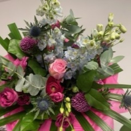 Bespoke Eco Friendly Wrapped Hand Tied in Pinks and Blues