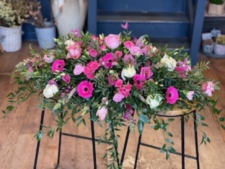 Bespoke Coffin Spray in Pinks