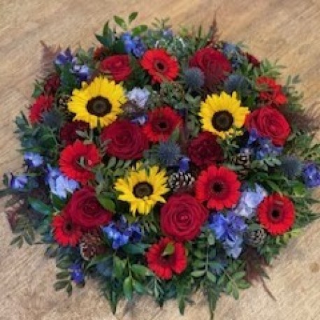 Bespoke Posy Pad in Reds, Blues and Yellow