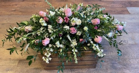 Bespoke Coffin Spray in Pinks and Whites