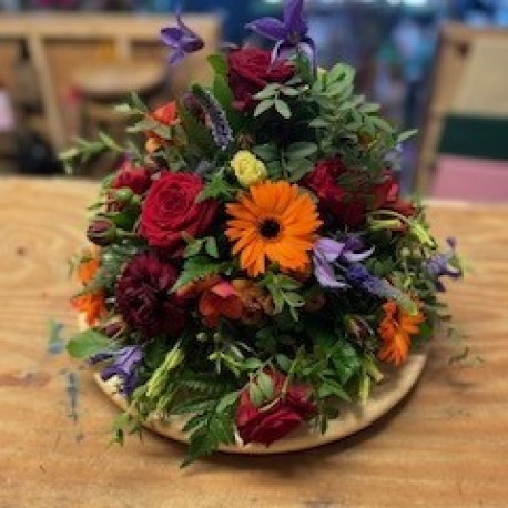Bespoke Posy in Reds, Oranges and Purples