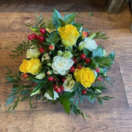 Bespoke Posy in Yellow, Red and White