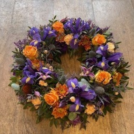 Bespoke Wreath in Oranges and Purple