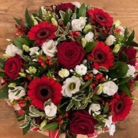 Bespoke posy pad in Red and White