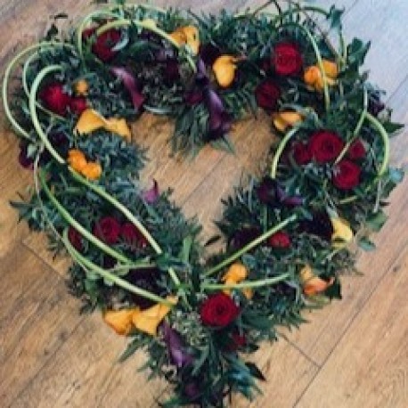 Bespoke Open Heart in Reds and Oranges