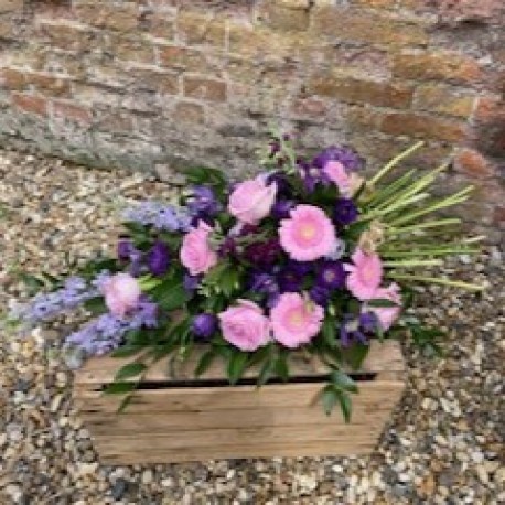 Bespoke Single Ended Spray with Stems in Pinks and Purples