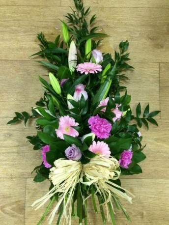 Bespoke Single Ended Spray with Stems in Pinks
