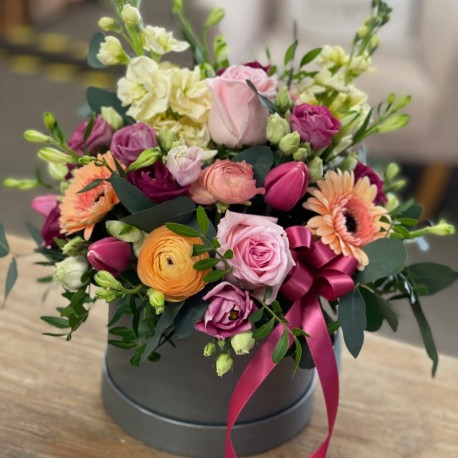 Bespoke Hatbox in Pinks and Peaches