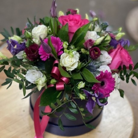 Bespoke Hatbox in Pinks and Purples